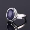S925 Silver Ring for Women Oval Round Dropwater Natural Blue Sandstone Ring Gift Sun Shaped Retro Luxury Fine Jewelry