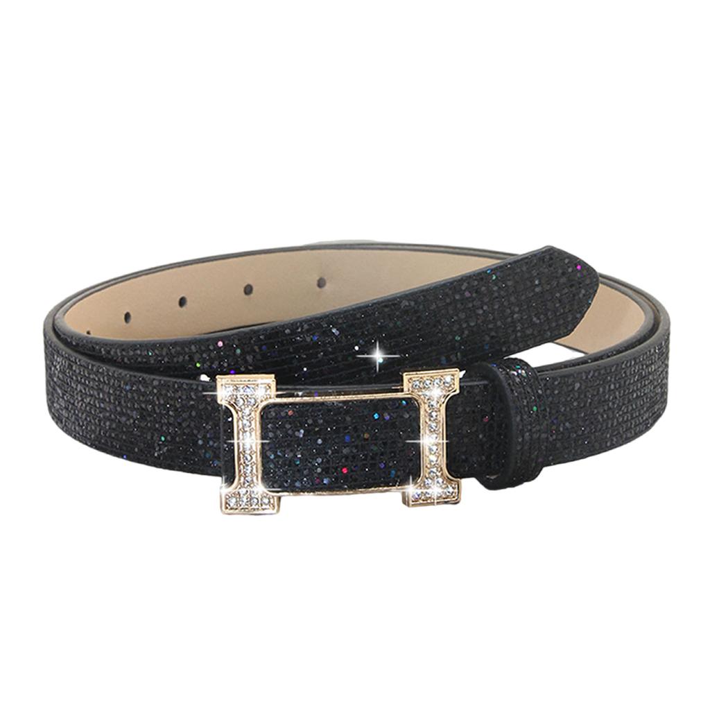 Multiuse Metallic Belt Unisex Design PU Leather Waistbelt Easy Press Buckles Waistband For Jeans Pants Evening Outfit