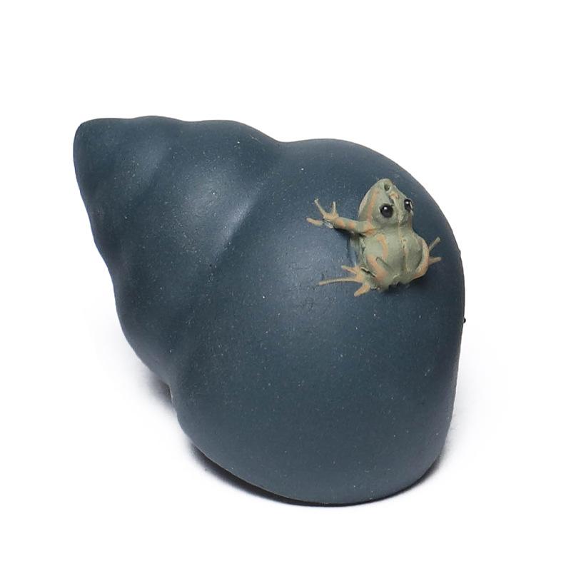 Purple Sand Tea Pet Water Spray Frog Snail Small Ornament Handmade Snail Tea Set Tea Tray Sculpture