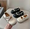 Children Faux Leather Shoes Girls Super Beauty Ruffles Spring School Shoes Child Cross-tied Princess Birthday Party Shoes