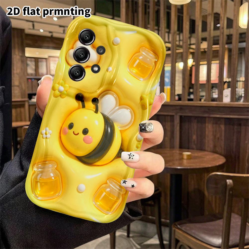 Phone Case: 2D Flat Design Suitable for Samsung Galaxy A34 A35 M05 M06 S20 S22 S21 FE Plus 5G Protective Case, Little Bee, Perfect Christmas and Hallo