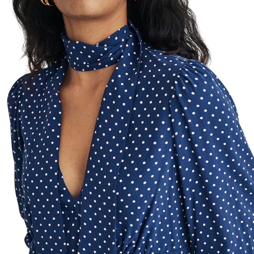 NobodyÂ´s Child Womens/Ladies Karen Polka Dot Side Tie Neck Blouse