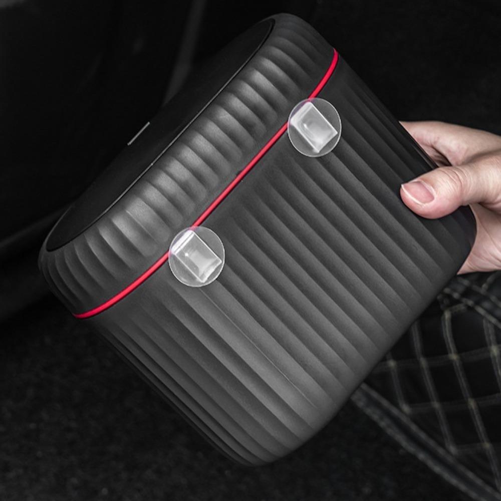 Auto Mülleimer PP Tür-montiert im Auto Desktop Tragbar Pop-up Deckel Großvolumiger Aufbewahrungseimer Papierabfall Autozubehör