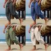 Mens Linen Summer Long Pants With Breathable Fabric For Casual Vacation Wear