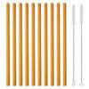 12Pcs Reusable Drinking Straw Eco Friendly High Borosilicate Glass Straw Set for Smoothies Cocktails Bar Accessories with Brush