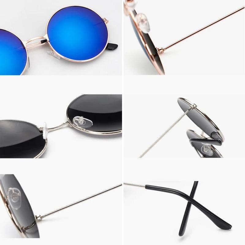 Vintage Round Sunglasses for Women Men UV400 Protection Retro Mirror Glasses Fashion Sun Eyewear EE07