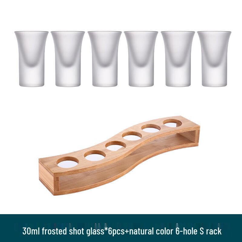Shot Glass Set with Wooden Holder