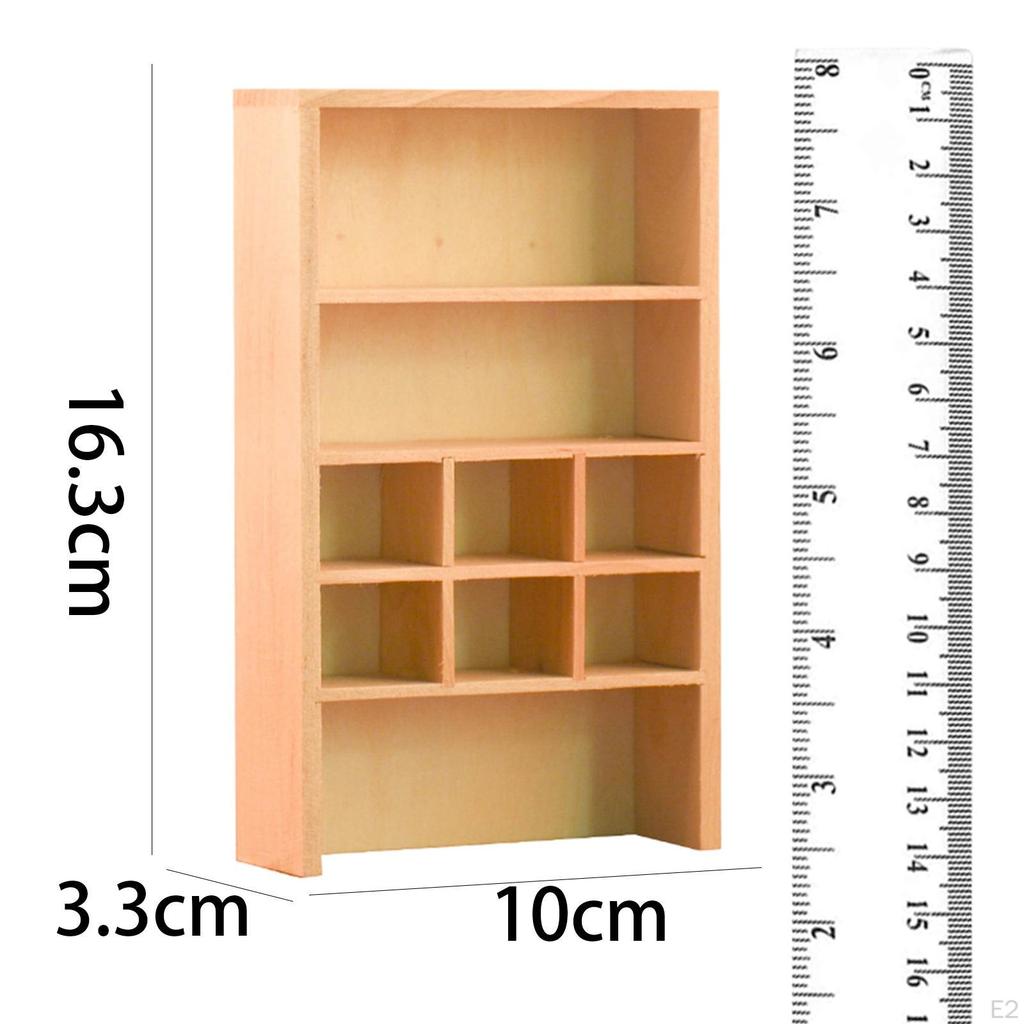 Japanese Style Miniature Cabinet Bookshelf Side Board Storage Shelves 1/12 Doll /Kitchen Farmhouse