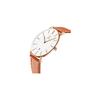 Men's Minimalist Fashion Watch Analog Date Display Leather Strap Orange Blue and Orange White