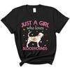 Floral Bloodhound Dog T-Shirt | Girl Who Loves Bloodhounds