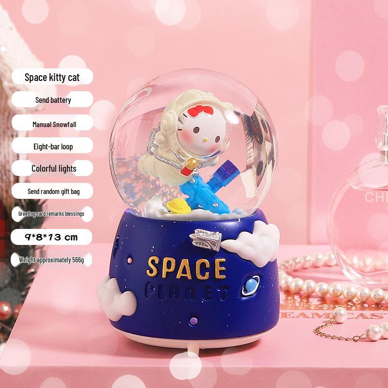 Automatic Luminous Unicorn Snowfall Music Box Crystal Ball Ornament