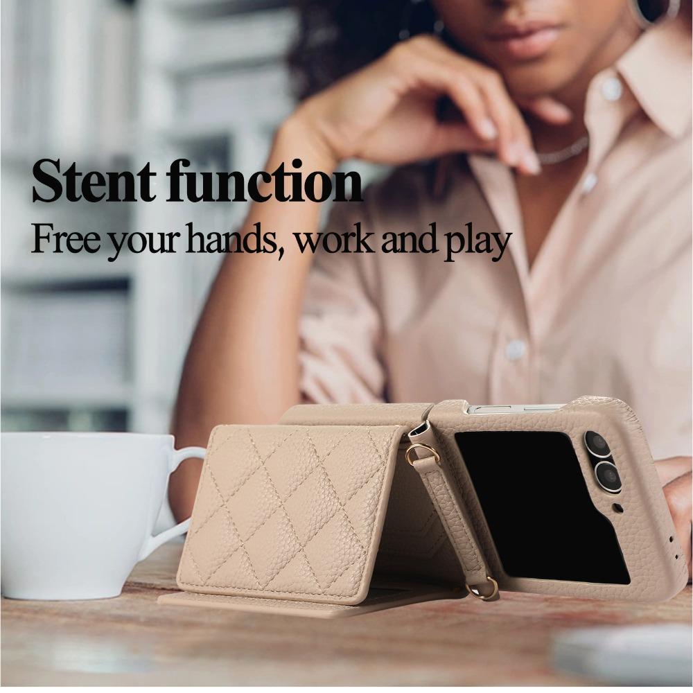 Mirror Wallet with Card Holder Phone Case for Samsung Galaxy Z Flip 6 5 4 3 Flip6 Flip5 Flip4 Flip3 Crossbody PU Leather Cover