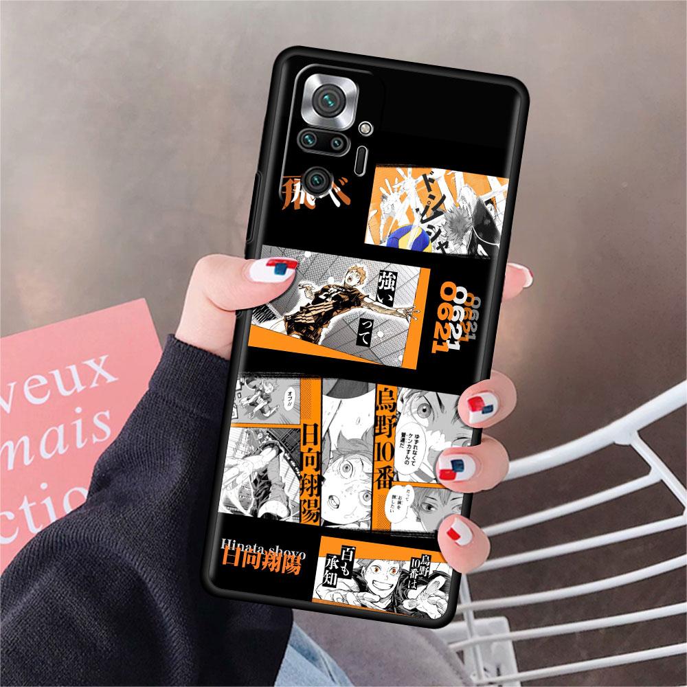 Funda For Xiaomi Redmi Note 10 9 11 Pro Soft Phone Case 10S 9S K40 8 9A 9C 9T 7 10C 8T Silicone Cover Haikyu!! Anime Shell Capa