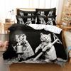 Cat Duvet Cover Set Cute Kitty Theme Bedding Set for Kids Girls 2/3pcs Single Double Queen King Size Comforter Cover Bedclothes