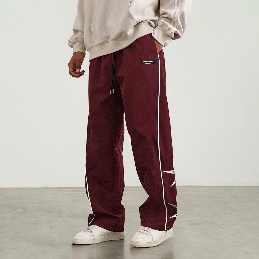 Men's Retro Embroidered Straight Trousers Men's Casual Fashion Trousers