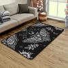 VIKAMA Dark-Style Moth Star Moon Living Room Rug Non-Slip Wear-Resistant Home Sofa Coffee Table Decorative Floor Mat