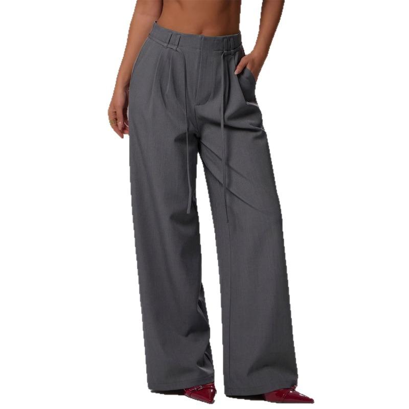 Temperament Modisch Pendler Fließende Weitbeinige Hose Damenhose und Freizeithose