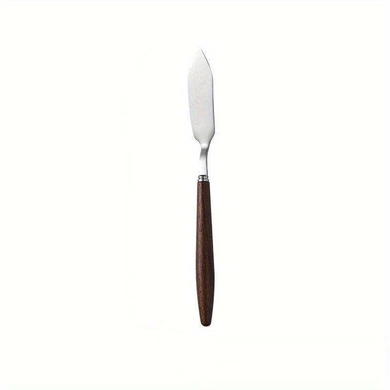 1Pc Walnut 304 Stainless Steel Butter Knife North American Black Walnut Oil Knife Butter Knife Cheese Knife