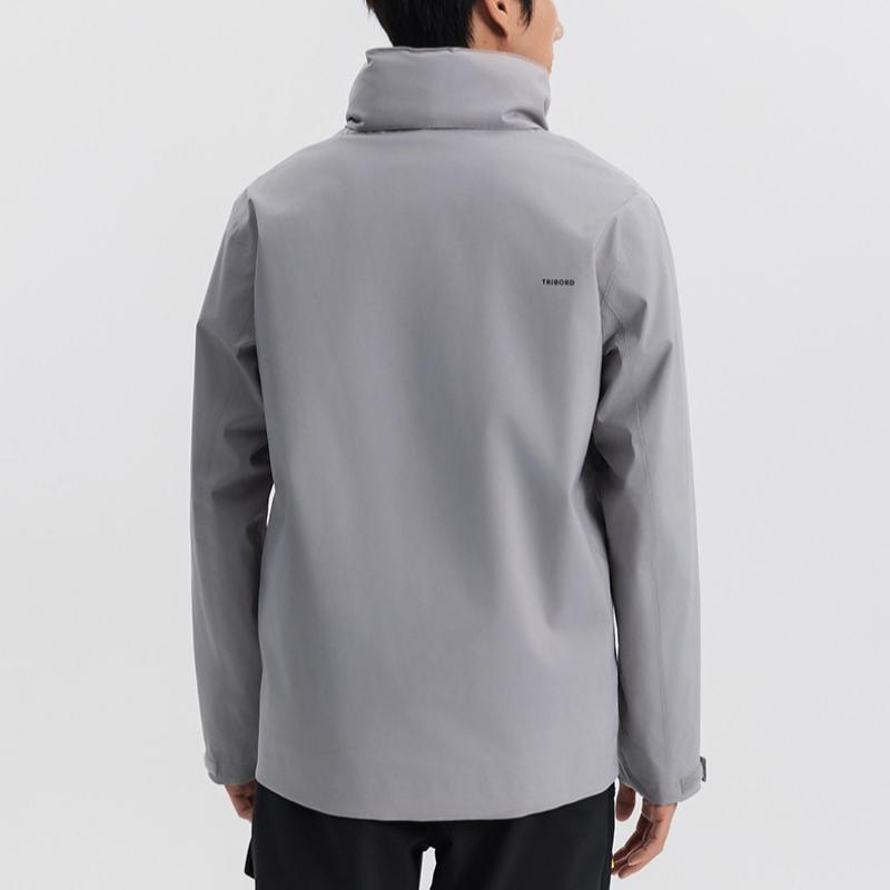 Decathlon TRIBORD SAILING 300 Solid Color Breathable Waterproof Windproof Zip Jacket Men's Silver Grey