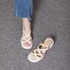New Style of Beach Toe-exposed Cross-perforated Backheel with Thick-soled High-heeled Sandals for Women