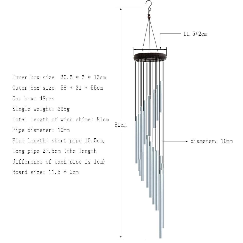 Cross-Border 18-Tube Metal Wind Chimes Home Ornaments