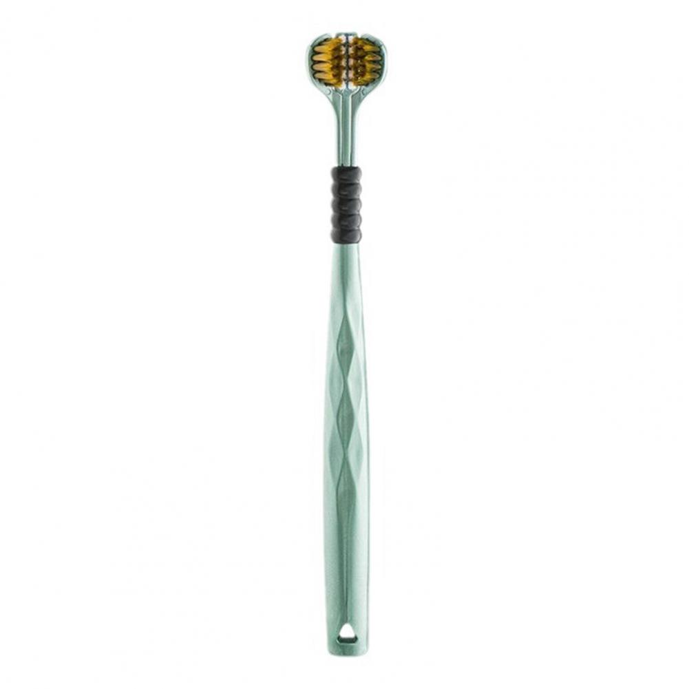 Manual Three-Sided Toothbrush Complete Teeth Gum Care Protruding Dots Clean Tongue Coating Soft Bristles Toothbrush