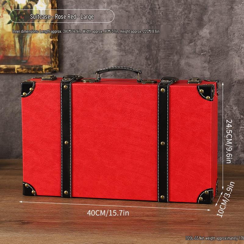 Valigia baule in pelle stile europeo vintage e organizer per la casa