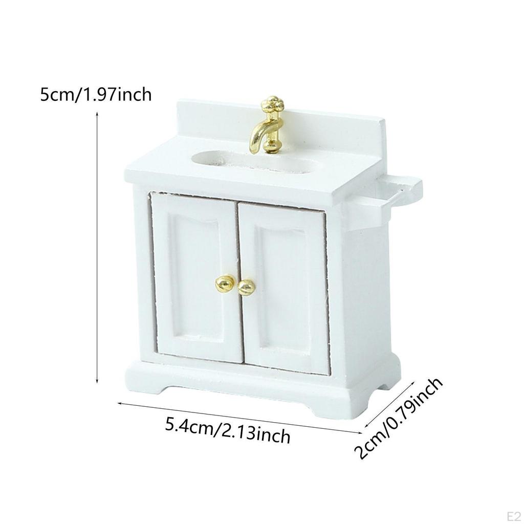 Bathroom Storage for Dollhouse with Sink in 1/16 Scale