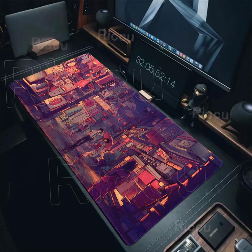 PC Mouse Pad Gamer Japan Aesthetics Desk Mat Office Accessories Anime Street Screen View Mousepad Large Keyboard Gaming Mats Xxl