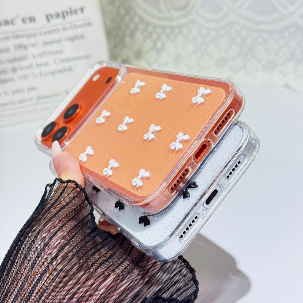 Cute 3D Bow Sparkle Case For iPhone 17 Pro Max 17 Pro 16 Pro 15 14 13 12 11 Camera Lens Protector Shockproof TPU Bumper Cover