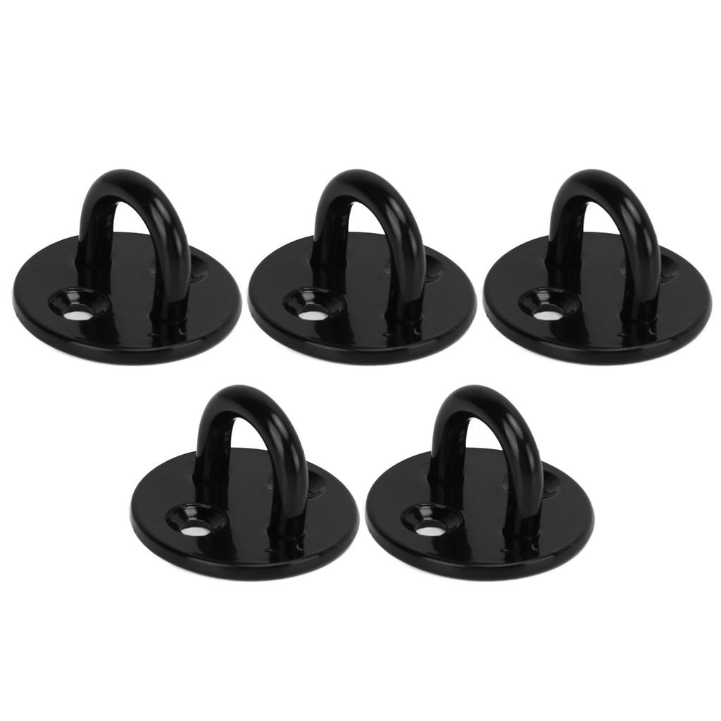 5Pcs Eye Plate Thickened Black Stainless Steel Enhanced Load Bearing Heavy Duty Pad Eye Plate 6mm 0.24in