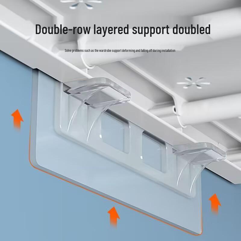 Telescopic Non-Drill Wardrobe Shelf Divider for Dormitory and Cabinet Storage