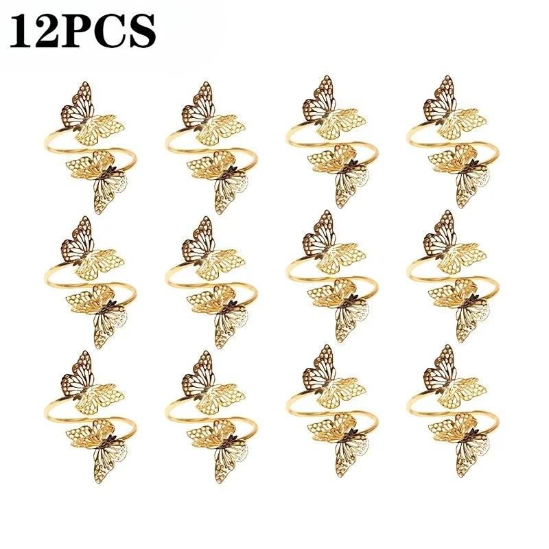 Valentine's Day Double-Layer ButterflyNapkin RingWeddingTable Decorations Decorative Butterfly Napkin Ring for Dining TableDecor