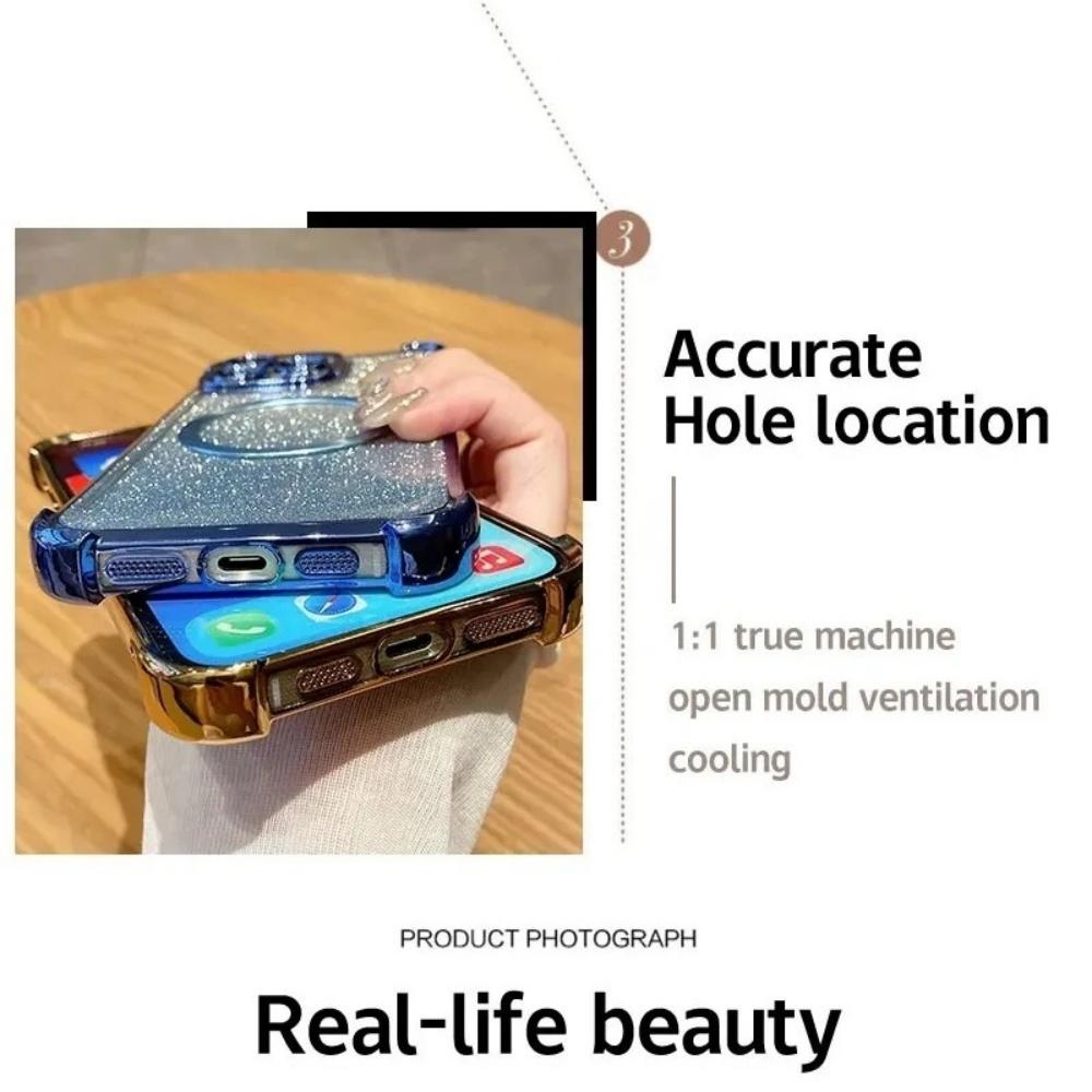 Shockproof Clear Phone Case For iPhone 17 16 17 Air 15 14 13 12 11 Pro Max 16 Plus 16E Glitter Soft Cover