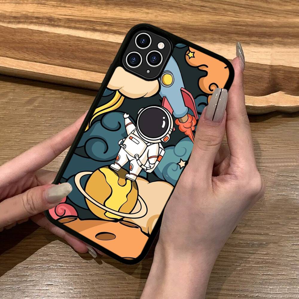 Cute Astronaut Phone Case Silicone PC+TPU For For IPhone 11 12 13 14 15 16 Plus Pro Max Cover