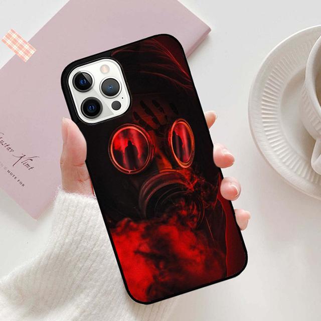 Herbstschädel Gasmaske Handyhülle Cover für iPhone 17 Air 16 16e 15 12 11 13 14 Pro Max Apple Plus Hülle