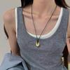 Adjustable PU Leather Cord Necklace Irregular Metal Pendant Clavicle Chain Geometric Charm Neckchain Unisex Accessory Wholesale