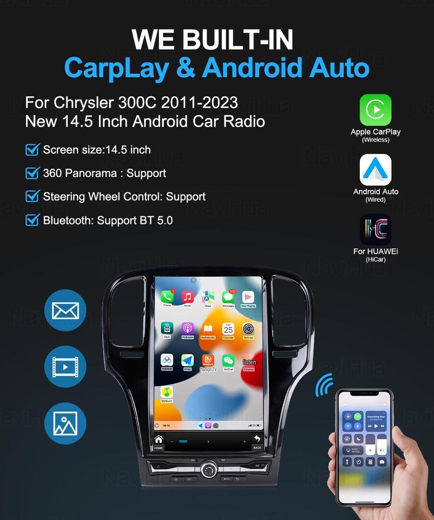 Chrysler 300C 14.5-Inch Giant Vertical Android Car Stereo with Navigation