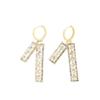 Transparent Square Crystal Pendant Hanging Earring for Women Bohemia Trendy Geometric Drop Dangle Earrings Wedding Jewelry