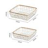 Chic Design Woven Iron Storage Basket Square Metal Construction Organizer Basket Casual Chic Art Design Food Basket Kitchen Use