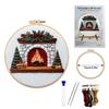 1set Christmas Embroidery Kit, Animal Theme Material Kit with English Stitch Instructions, DIY Embroidery Craft Material Kit