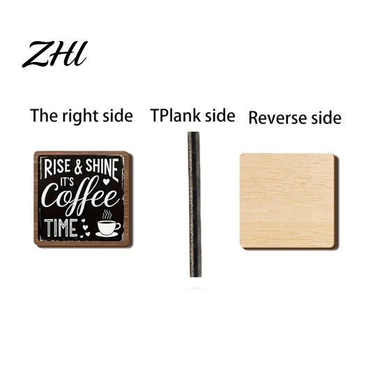 Coffee Sign Wall Decor Wooden Bar with Iron Stand, Vintage Black & White Cafe Artistic Corner Art, Rustic Tabletop or Hanging Frame for Farmhouse