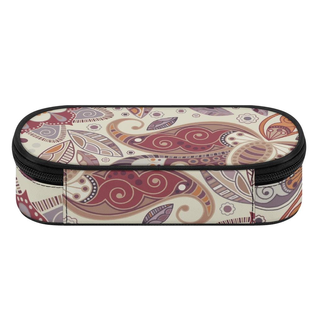 Pencil Bag Neat Design Strong Polyester Fabric Smooth Zipper with Main Compartment Mesh Pocket and Pen Slots for Students