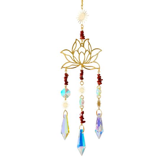 Yousheng Wind Chimes, with Glittering Crystal Pendant, Easy-to-Hang Decorative Suncatcher Wind Chime, for Home Garden Balcony Window One Size E