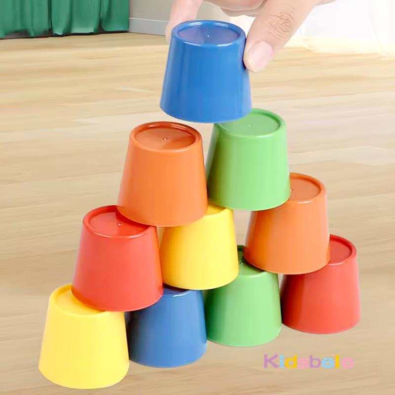 Kids Multicolored Cups Matching Game Challenge Intelligence Activity Group Party Guessing Game Montessori Early Educational Toy