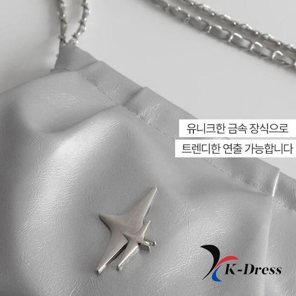 Shirring Chain Square Shoulder Bag (3 Colors)