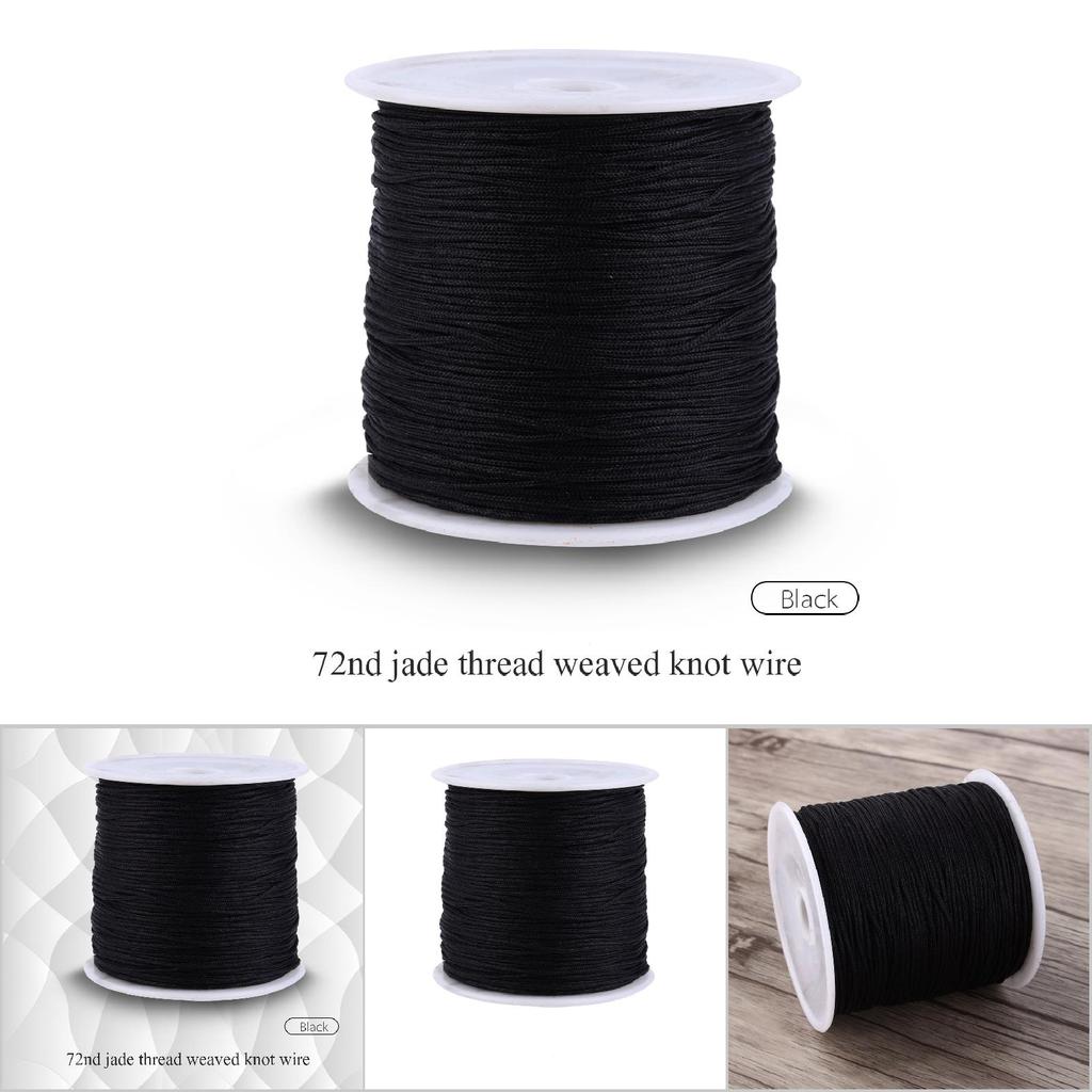 100M x 0.8mm Nylon Chinese Knot Cord Rattail Macrame Shamballa Thread String Black Chinese Knot Cord Home Supplies Knitting Rope