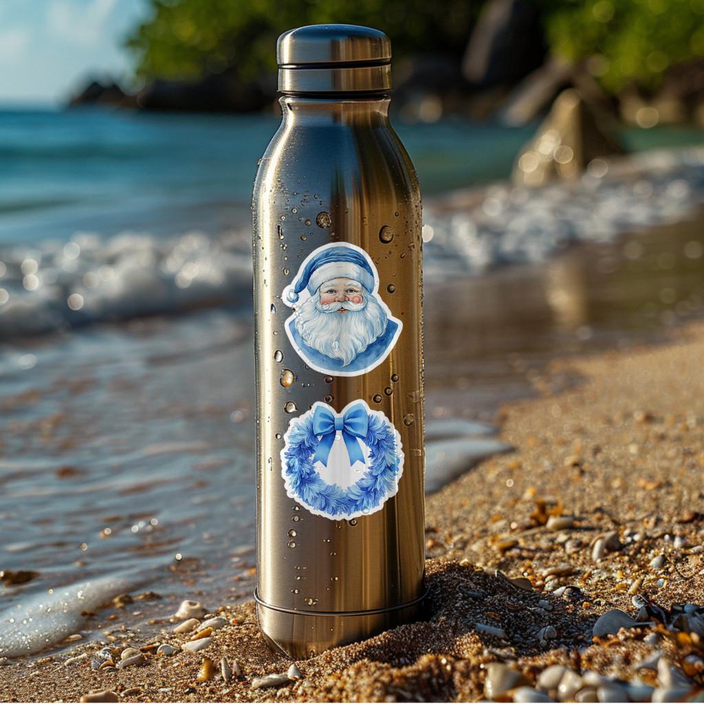 50PCS New Blue Christmas Graffiti Stickers - Waterproof Decor for Water Cup, Phone & Computer AnimeWorlds Store