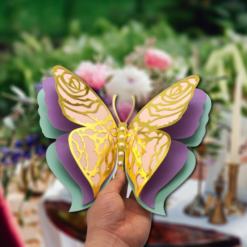 3D Wall Butterfly Sticker Bead Glitter Wallpaper Decal Insect Art Decal Stickers for Home Kids Nursery Classroom Wedding Gift