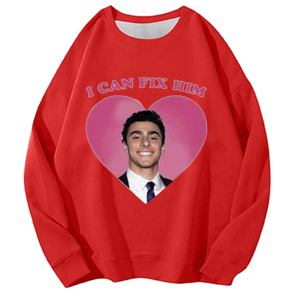 Unisex Casual Fashion Printed Round Neck Loose Long Sleeve Sweater Top